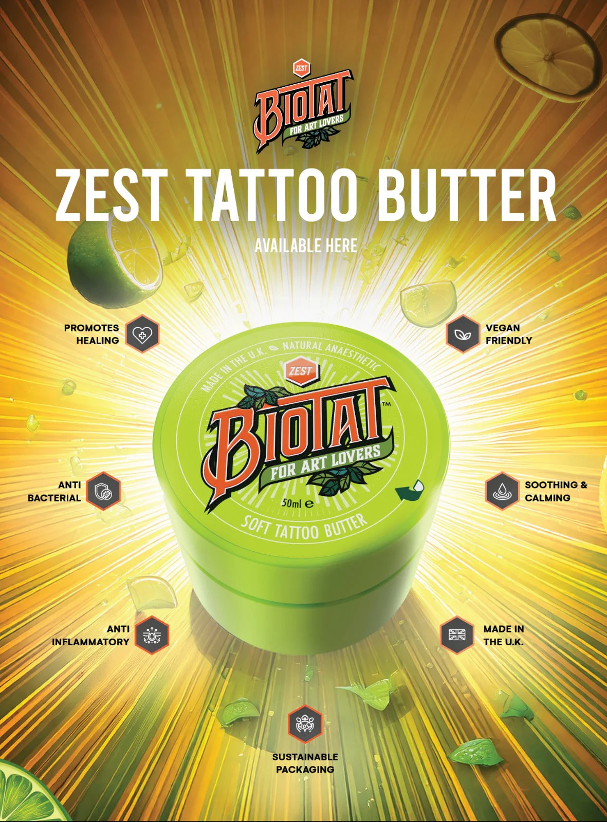Biotat Zest Soft Tattoo Butter 50ml / 500ml - Image 3