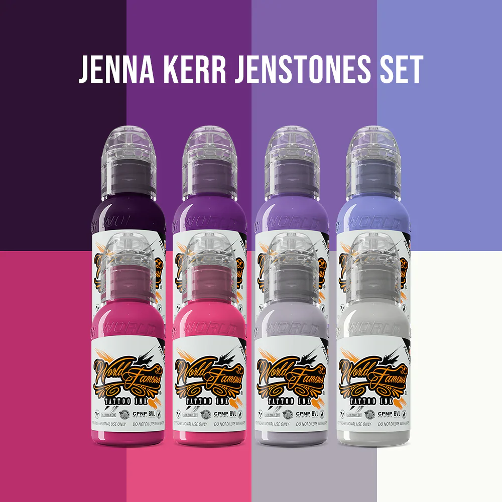 Complete Set of 8 World Famous Ink Jenna Kerr Jenstones Set 30ml - Image 2