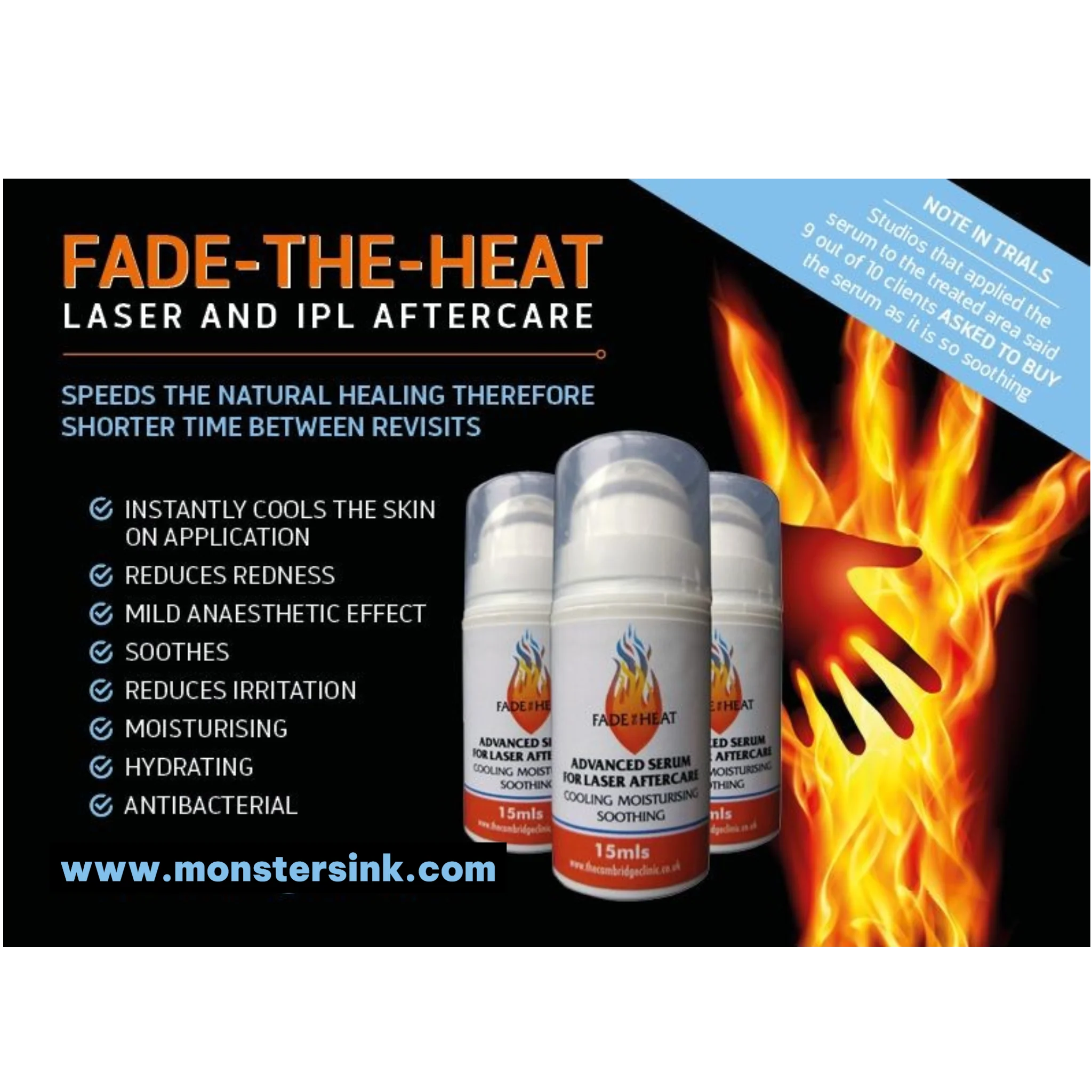 Fade The Heat - Laser & IPL Aftercare 15ml / 50ml - Image 3
