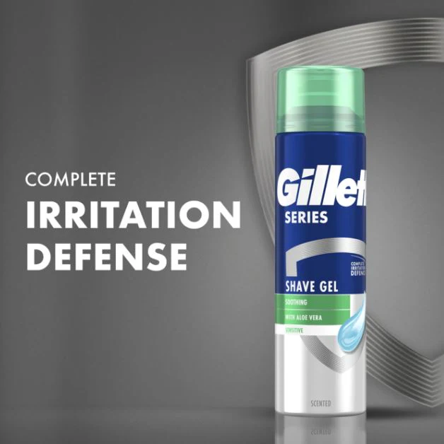 Gillette Sensitive Shave Gel - Soothing with Aloe Vera - Image 2