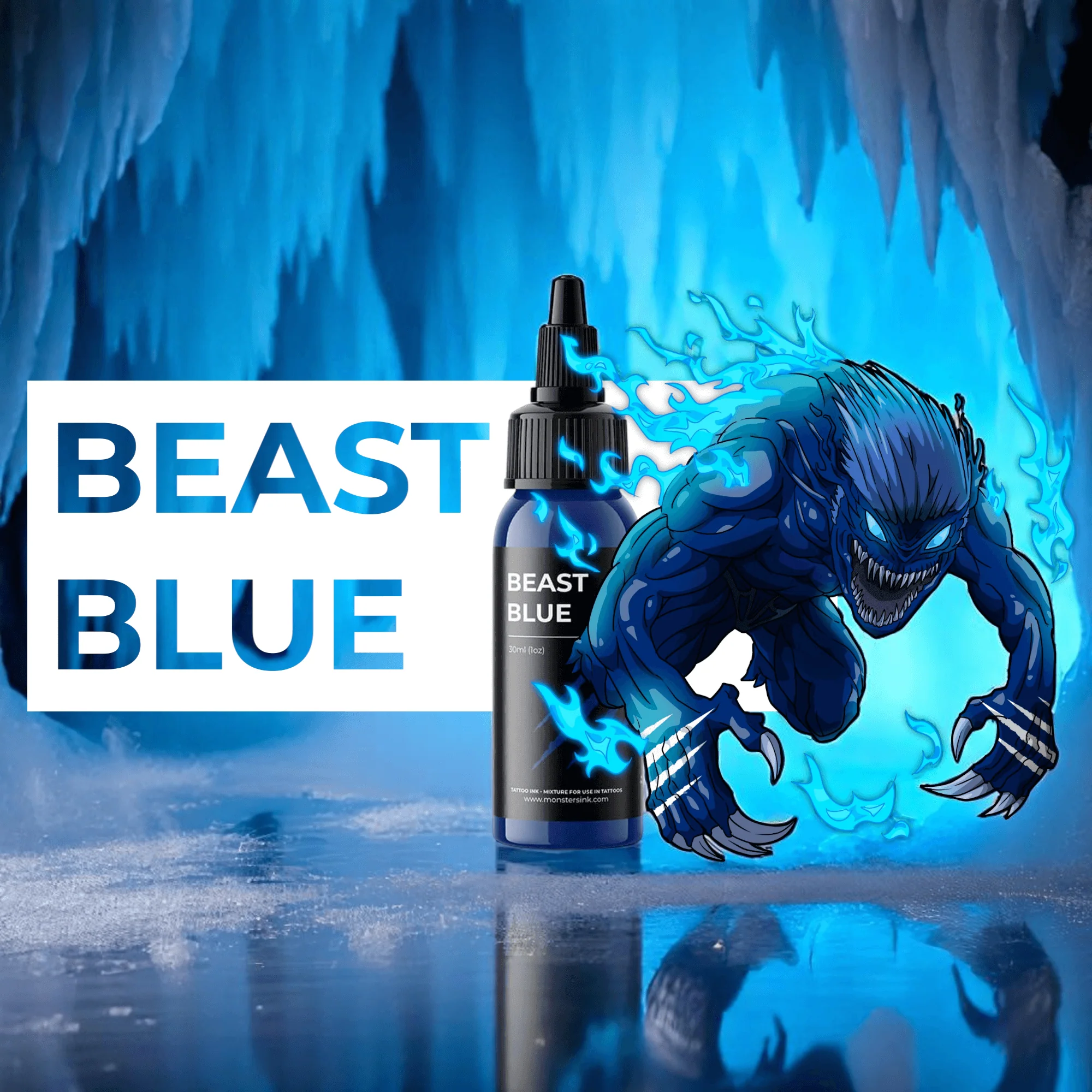 Monsters Ink Beast Blue Tattoo Ink 30ml (1oz) - Image 2