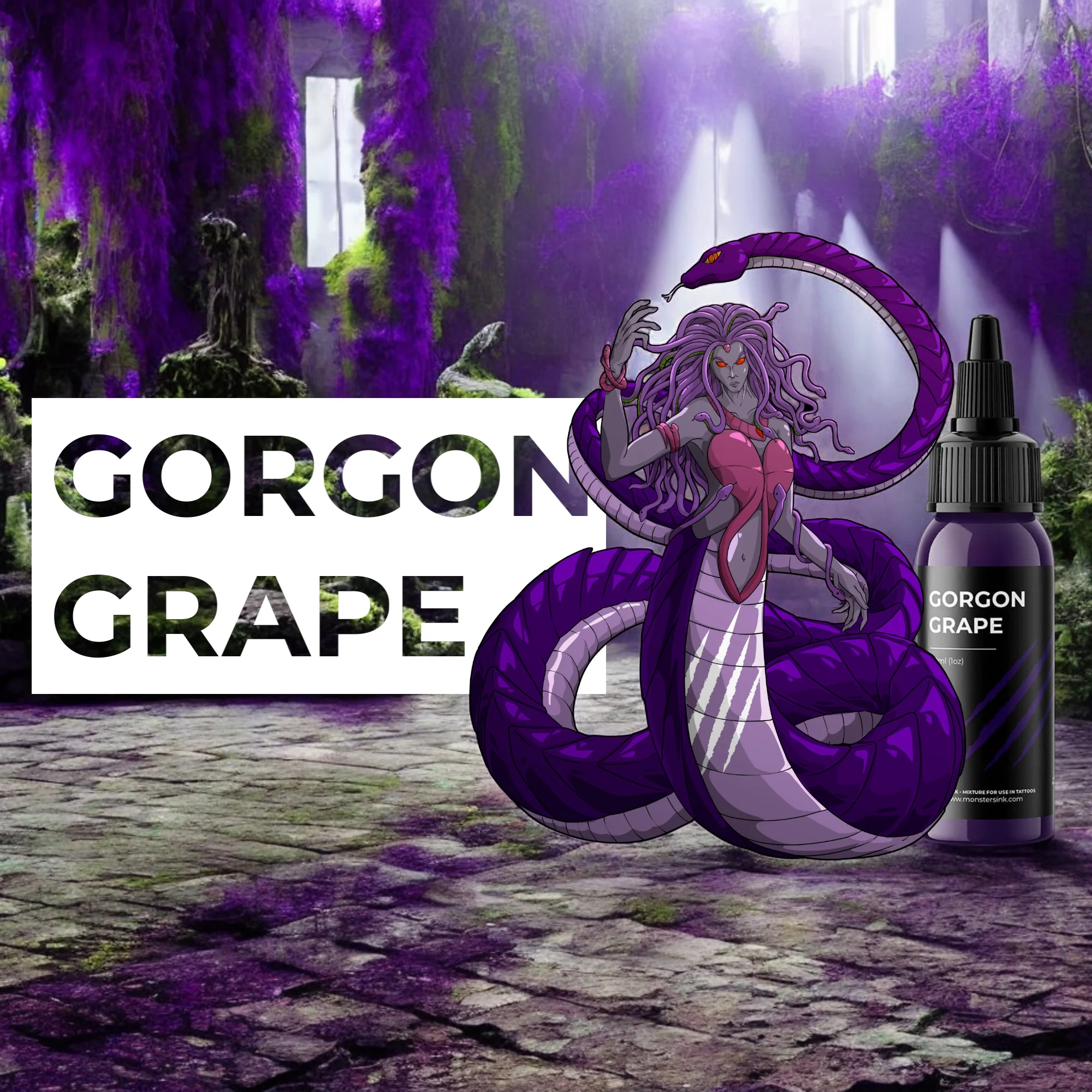 Monsters Ink Gorgon Grape Tattoo Ink 30ml (1oz) - Image 2