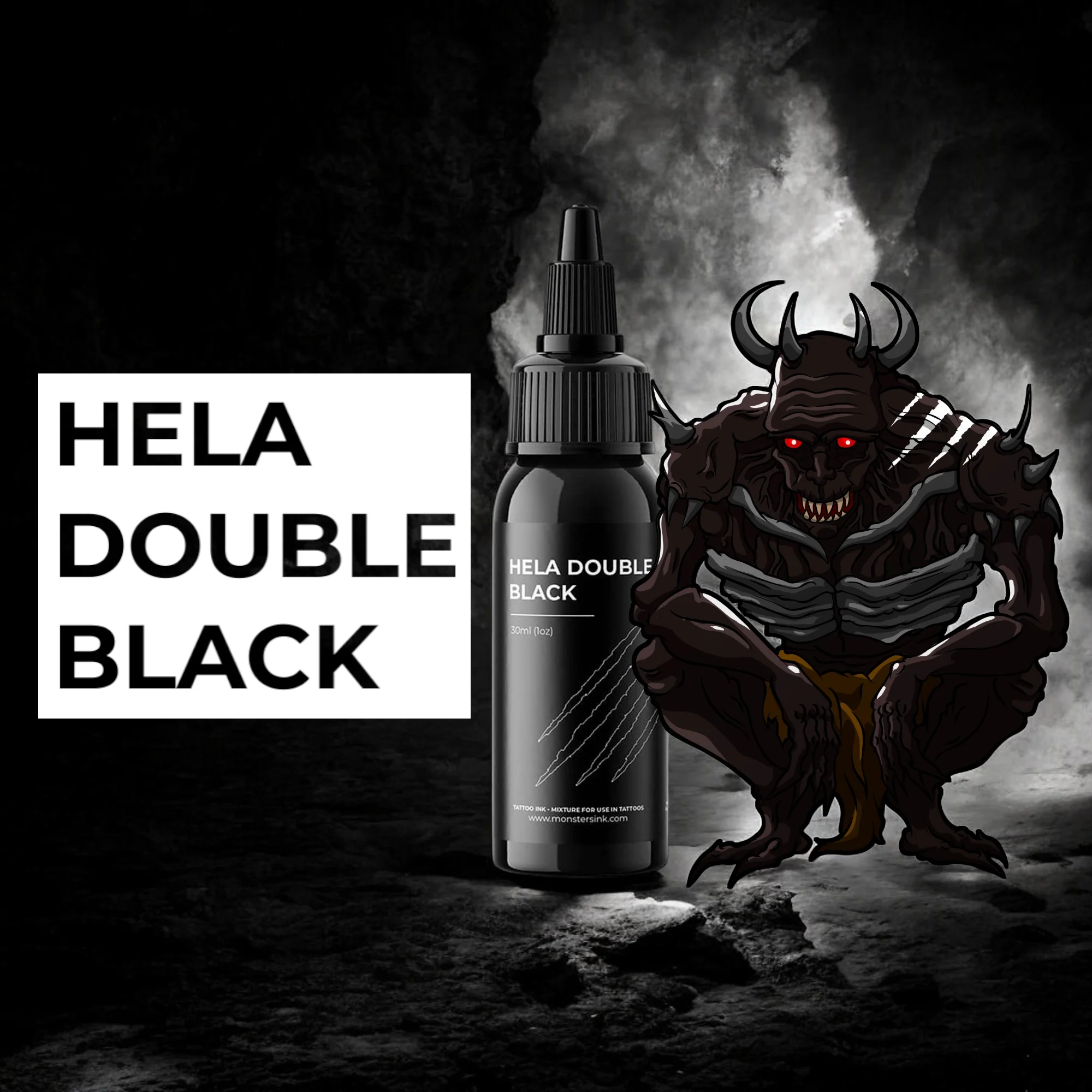 Monsters Ink Hela Double Black Tattoo Ink 30ml (1oz) - Image 2