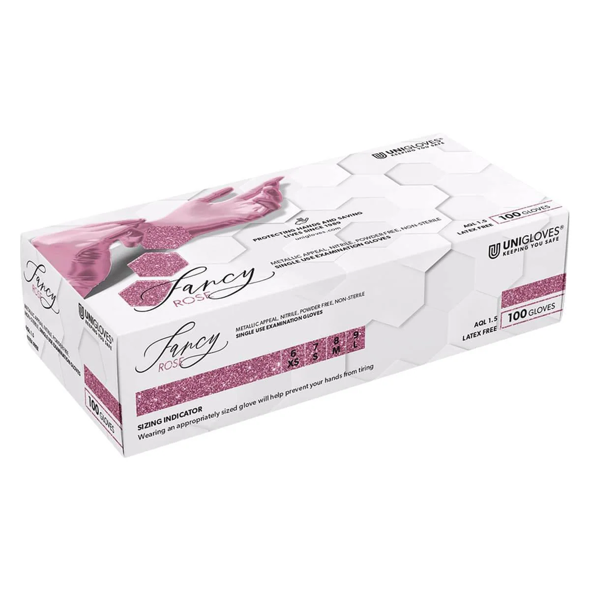 Uniglove Fancy Rose / Pink Case of 10 Boxes (Various Sizes) - Image 3