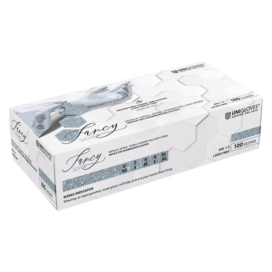 Uniglove Fancy Silver Case of 10 Boxes (Various Sizes) - Image 2