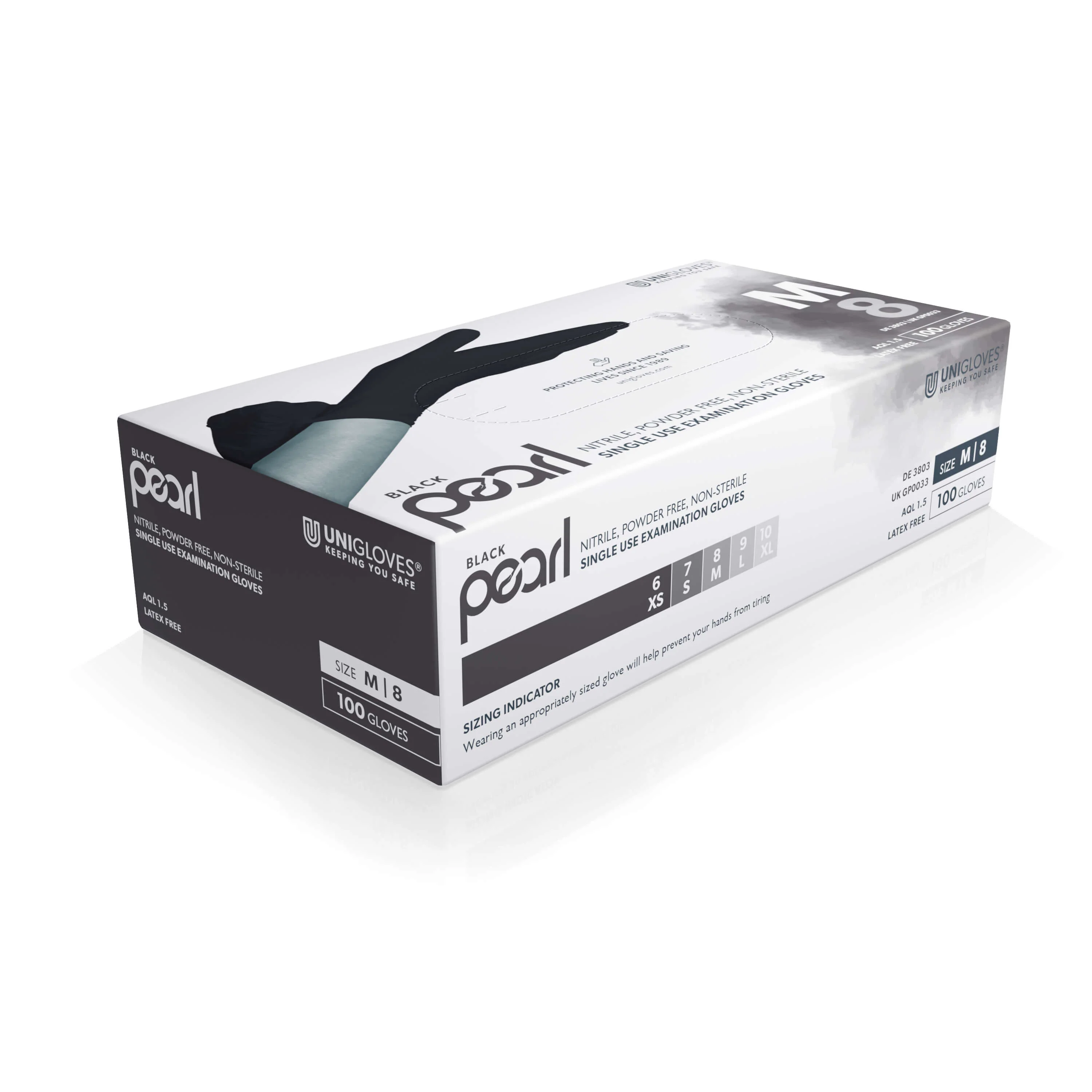 Unigloves Black Pearl Nitrile Gloves (Various Sizes) - Image 3