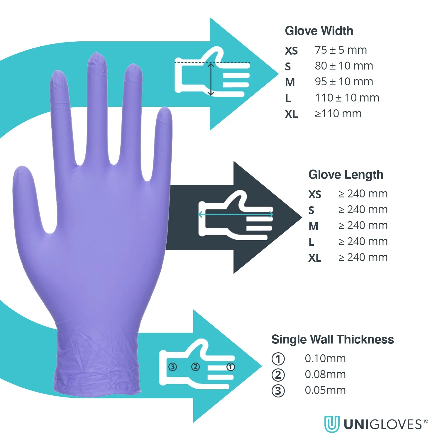 Unigloves Sapphire Pearl Gloves (Case of 10) - Image 6