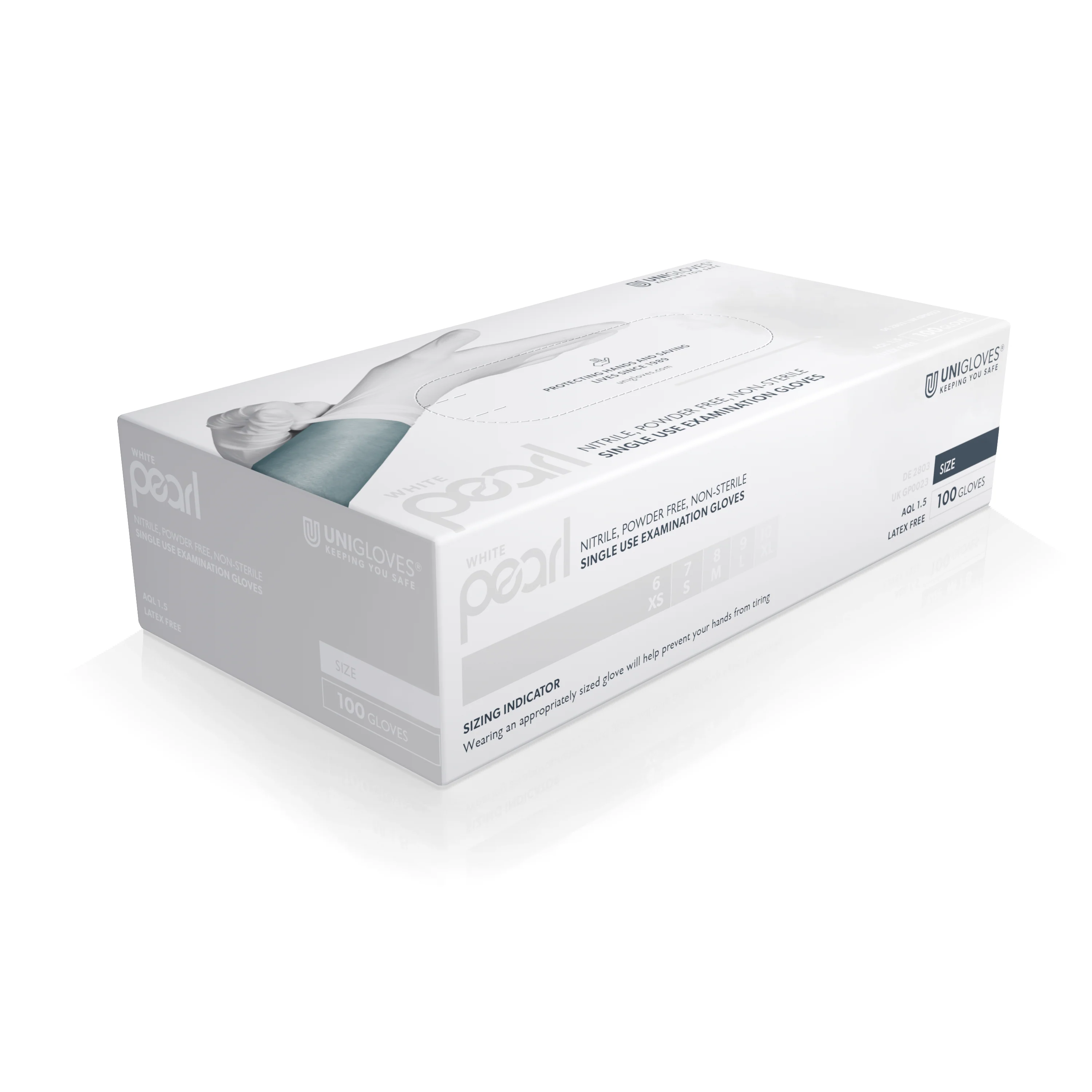 Unigloves White Pearl Nitrile Gloves - Image 4