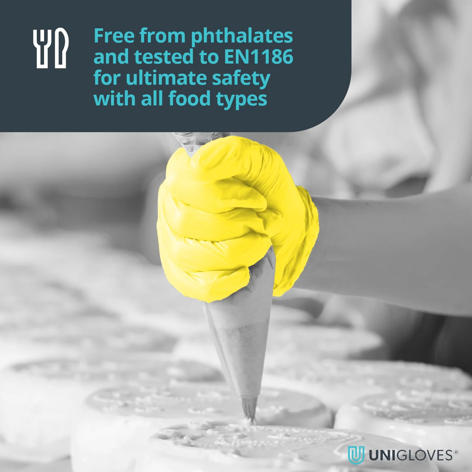 Unigloves Yellow Pearl Nitrile Gloves (Case of 10) - Image 3