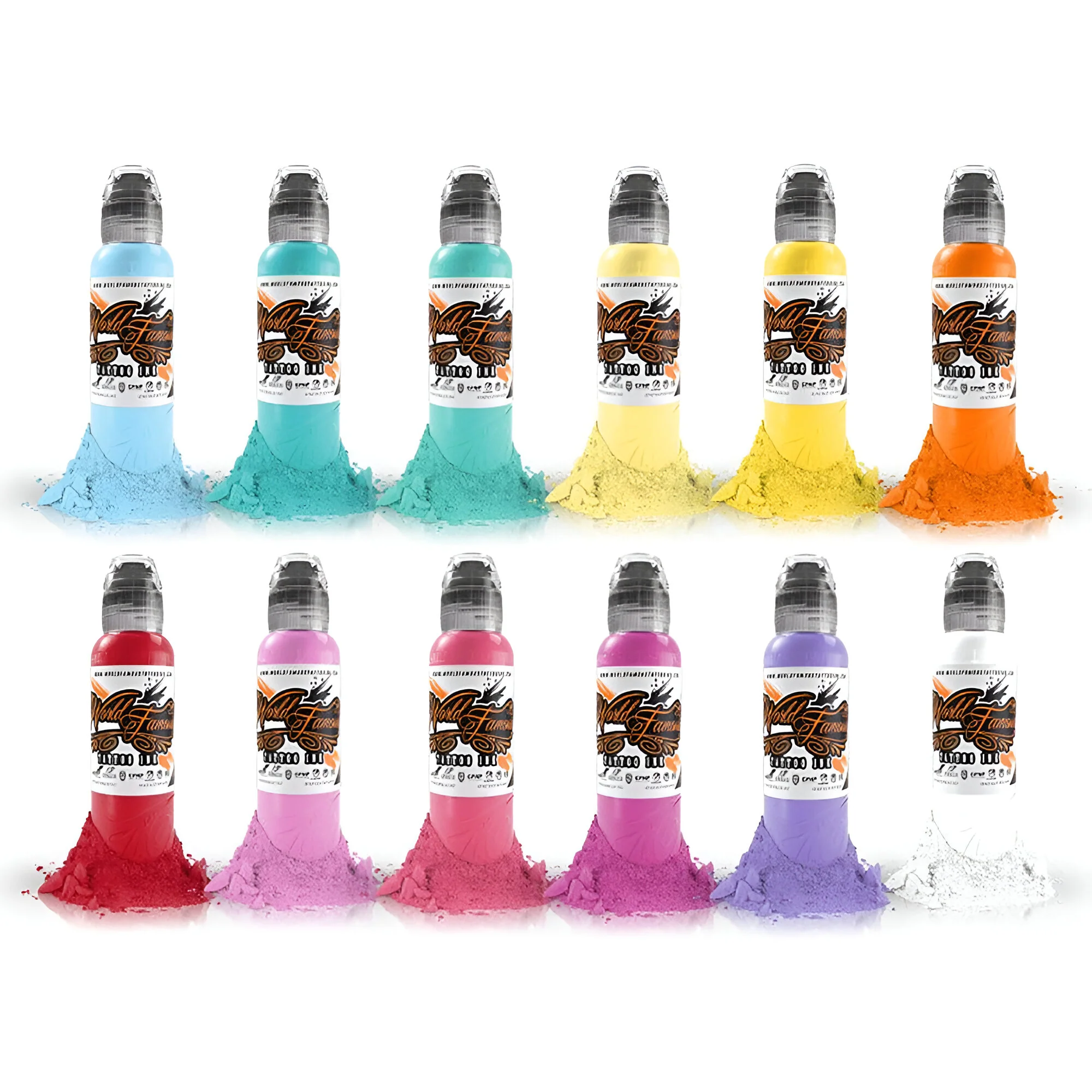 World Famous Ink Pastel Colour Set of 12 x 30ml (1oz)