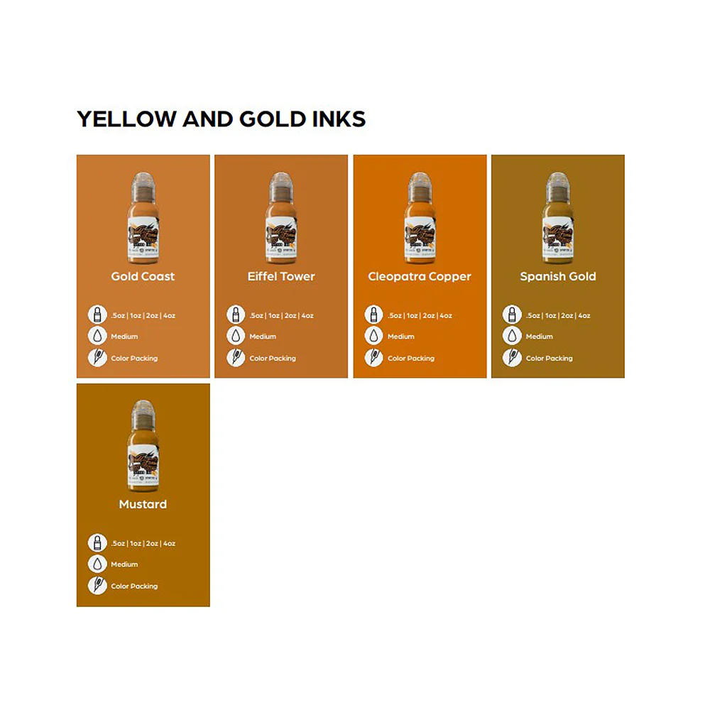 World Famous Dubai Gold Tattoo Ink 30ml (1oz) - Image 3