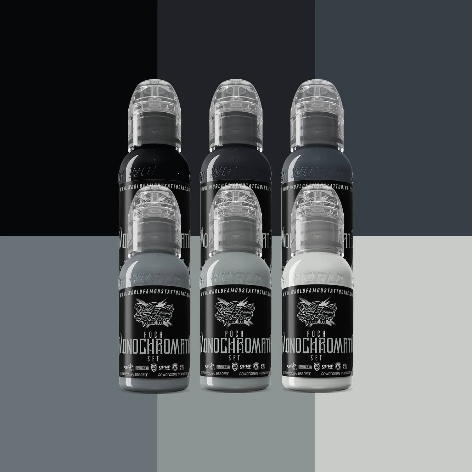 World Famous Monochromatic Tattoo Ink Set 0f 6 (Various Sizes) - Image 2